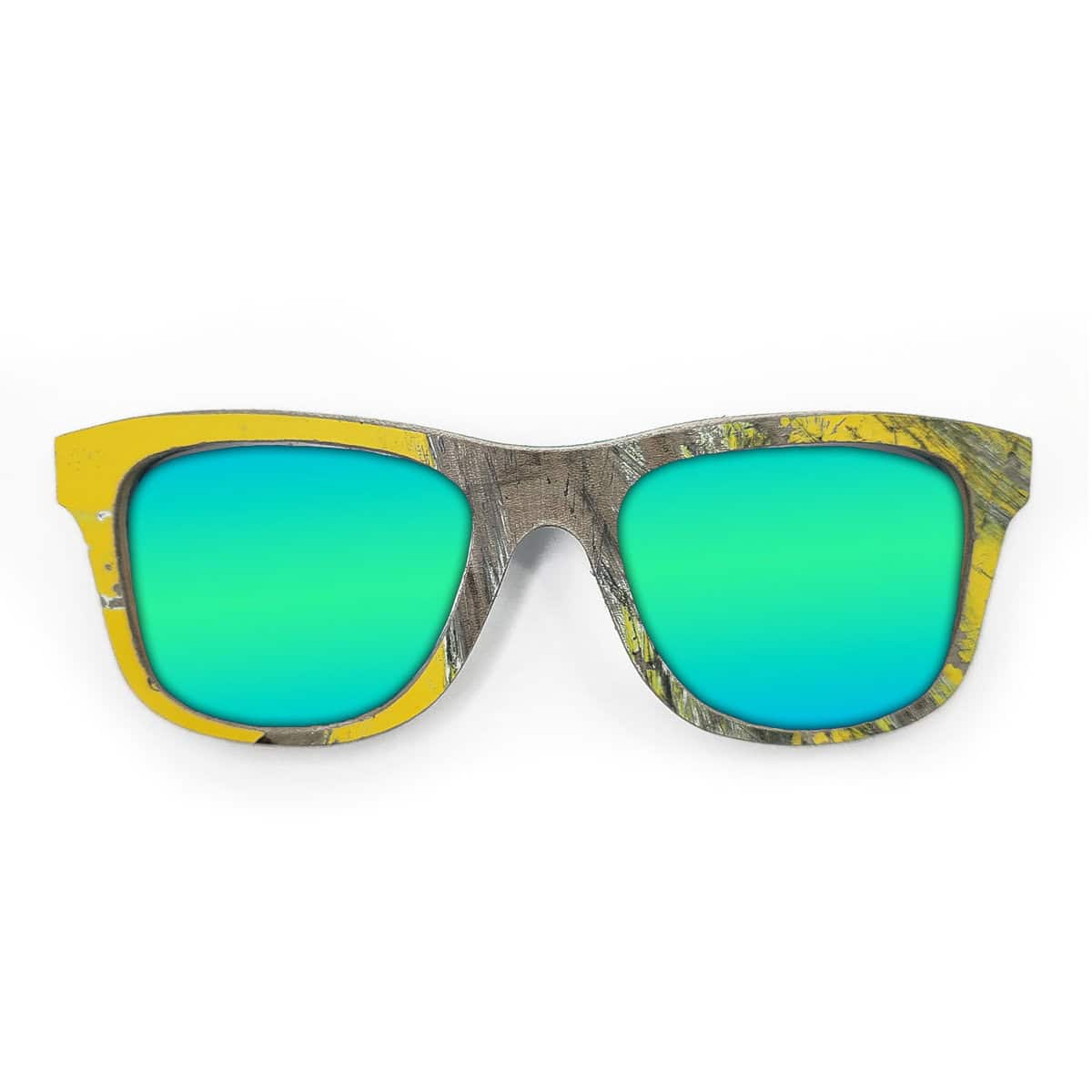 Wayfarer Style Recycled Wooden Skateboard Glasses (Large) - Image 3