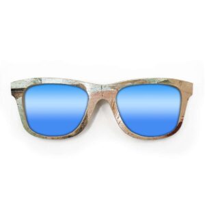 Wayfarer Style Recycled Wooden Skateboard Glasses (Large) - Image 4