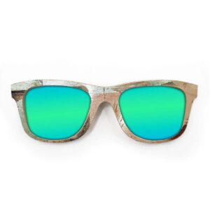Wayfarer Style Recycled Wooden Skateboard Glasses (Large) - Image 3