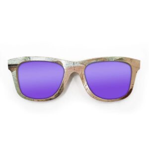 Wayfarer Style Recycled Wooden Skateboard Glasses (Large)