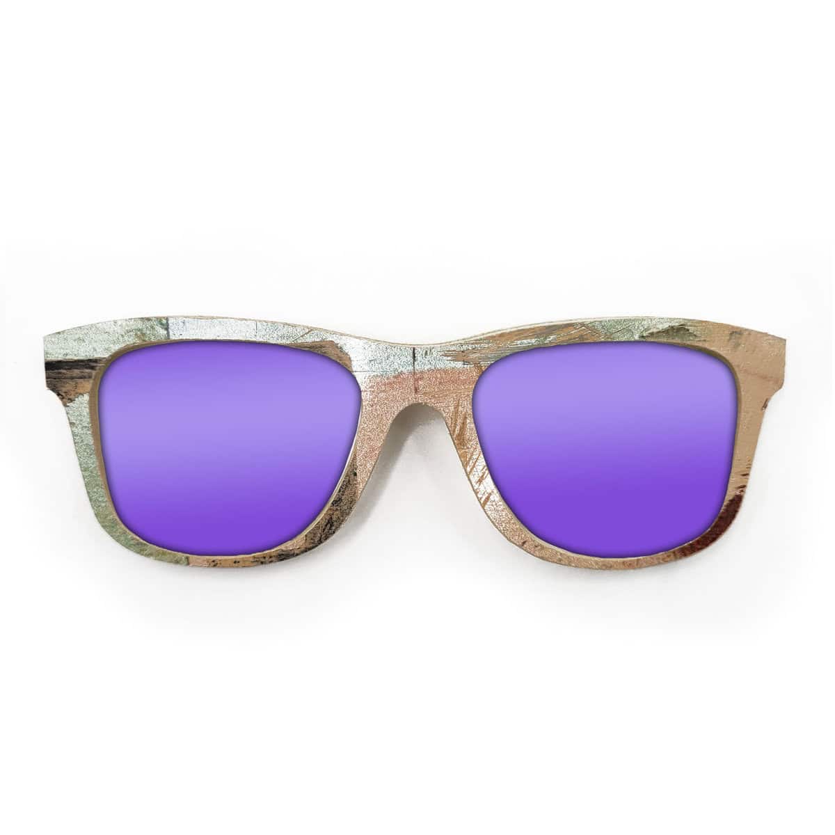 Wayfarer Style Recycled Wooden Skateboard Glasses (Large) - Image 2