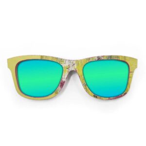 Wayfarer Style Recycled Wooden Skateboard Glasses