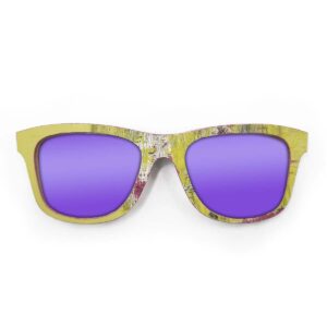 Wayfarer Style Recycled Wooden Skateboard Glasses