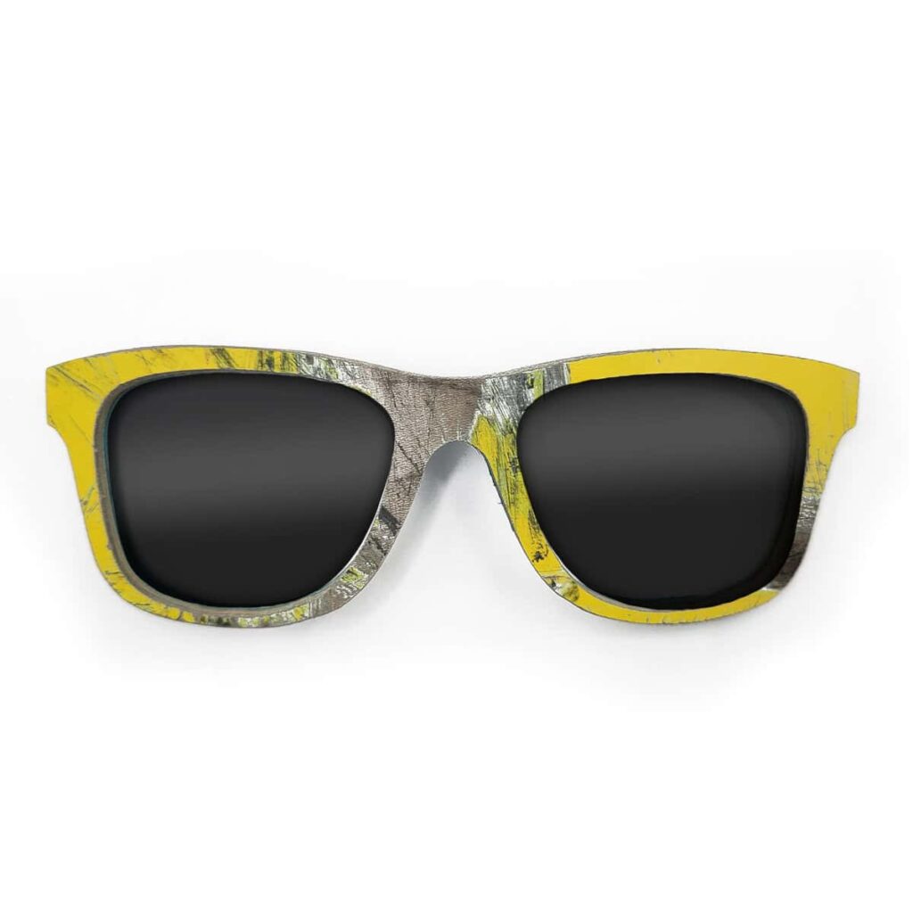 Wayfarer Style Recycled Wooden Skateboard Glasses (Large)