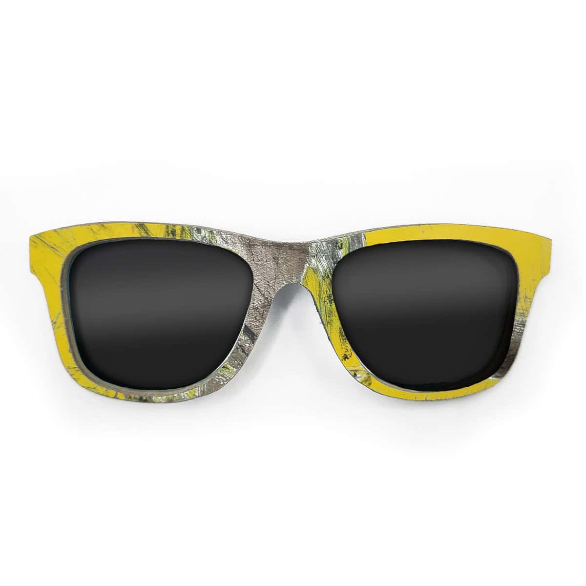 Wayfarer Style Recycled Wooden Skateboard Glasses (Large) - Image 1