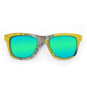 Wayfarer Style Recycled Wooden Skateboard Glasses (Large) - Image 3