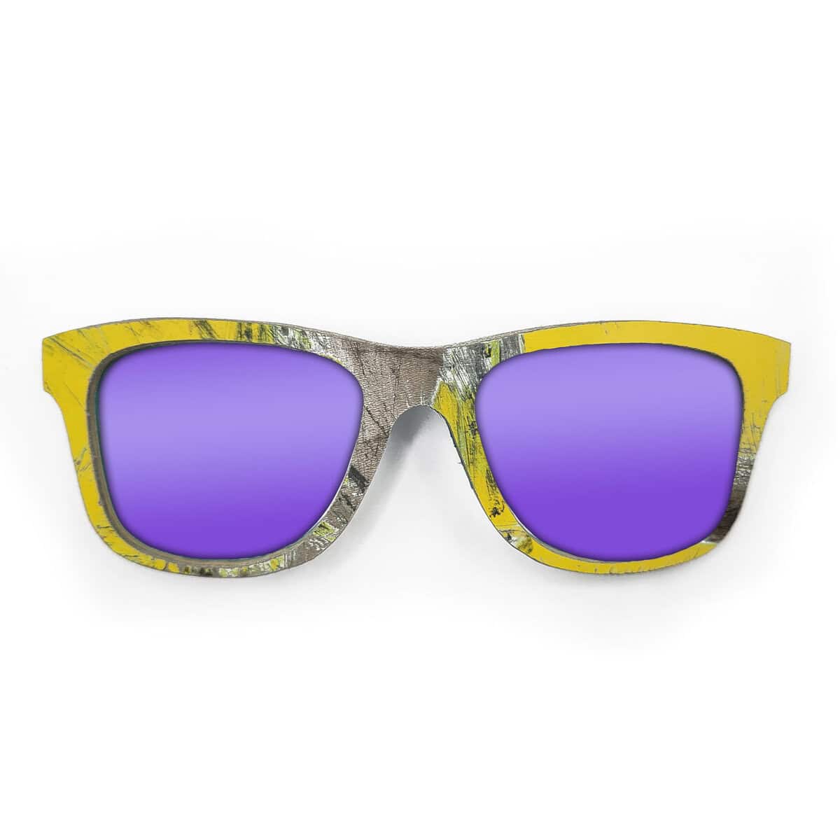 Wayfarer Style Recycled Wooden Skateboard Glasses (Large) - Image 2