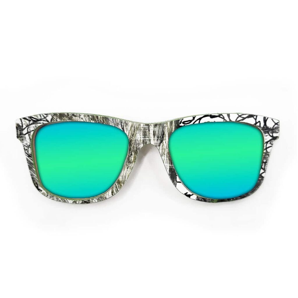 Wayfarer Style Recycled Wooden Skateboard Glasses (Large)