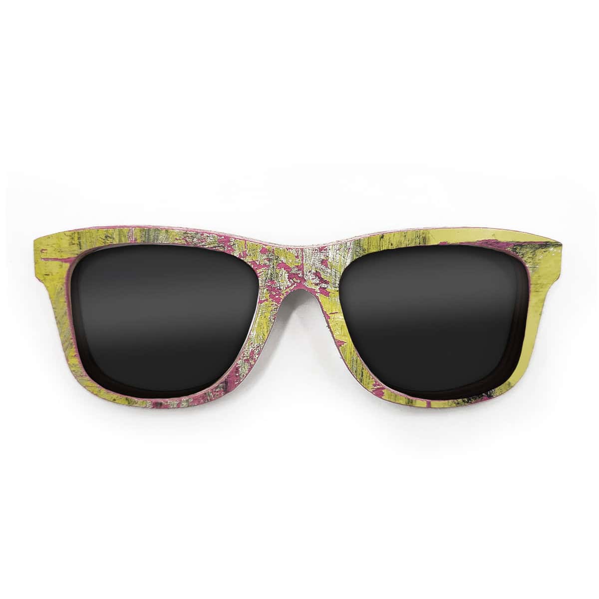 Wayfarer Style Recycled Wooden Skateboard Glasses (Large) - Image 1
