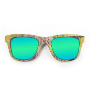 Wayfarer Style Recycled Wooden Skateboard Glasses (Large)