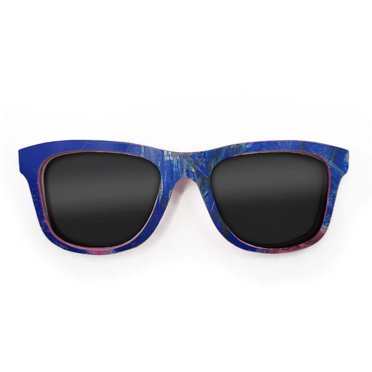Wayfarer Style Recycled Wooden Skateboard Glasses (Large) - Image 1