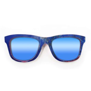 Wayfarer Style Recycled Wooden Skateboard Glasses (Large) - Image 4
