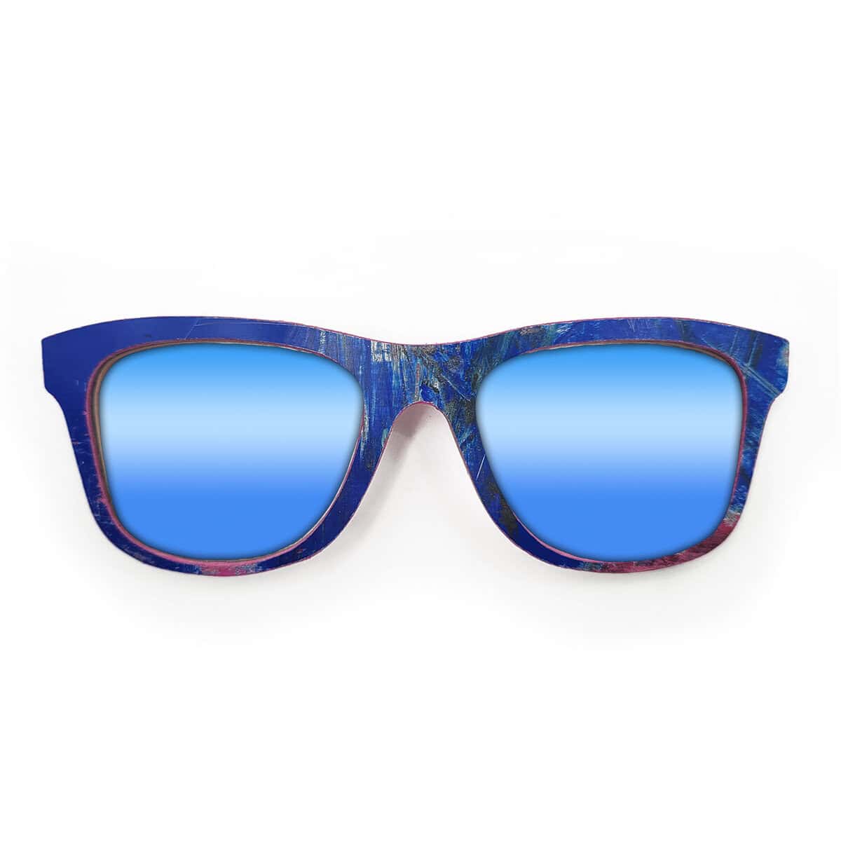 Wayfarer Style Recycled Wooden Skateboard Glasses (Large) - Image 4