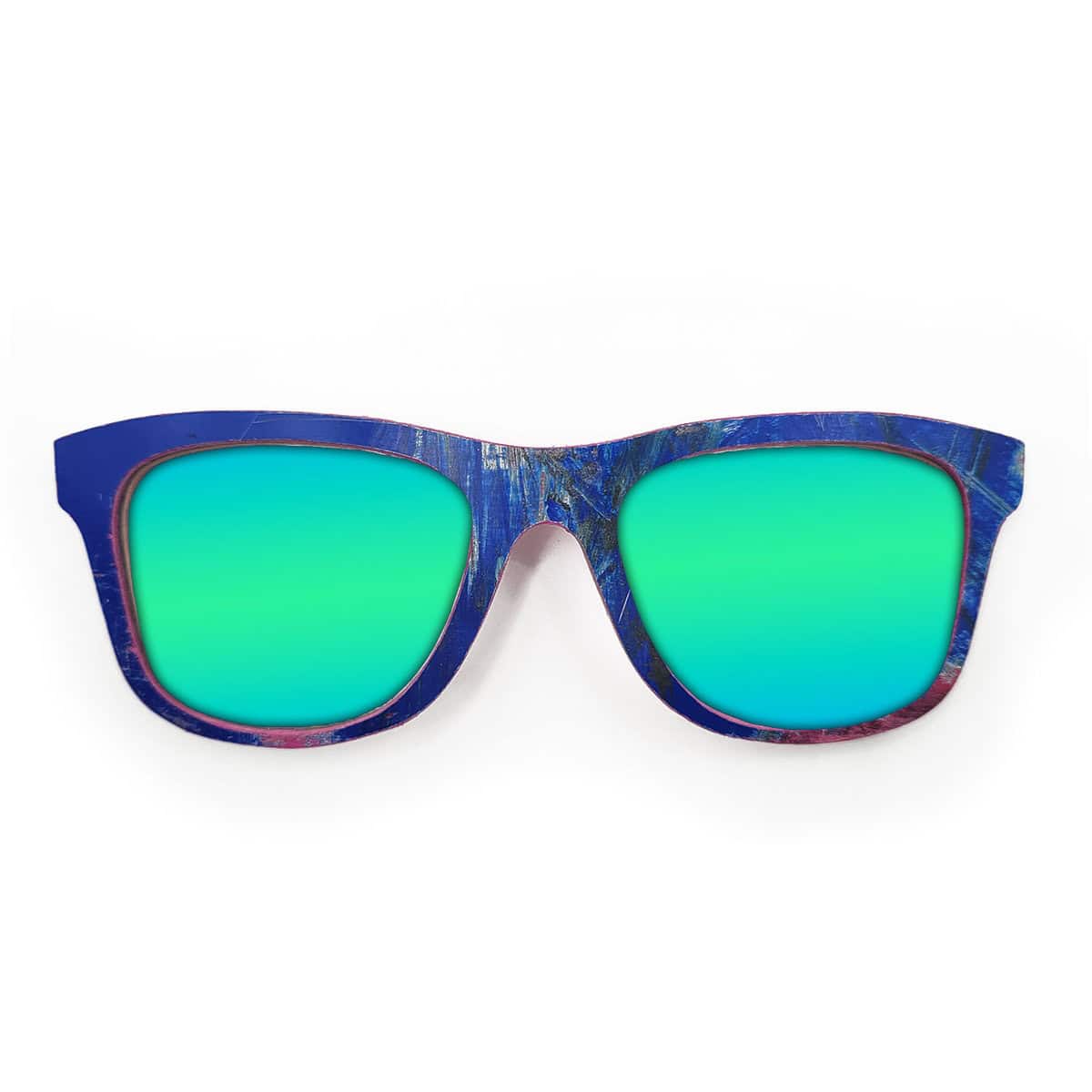 Wayfarer Style Recycled Wooden Skateboard Glasses (Large) - Image 3