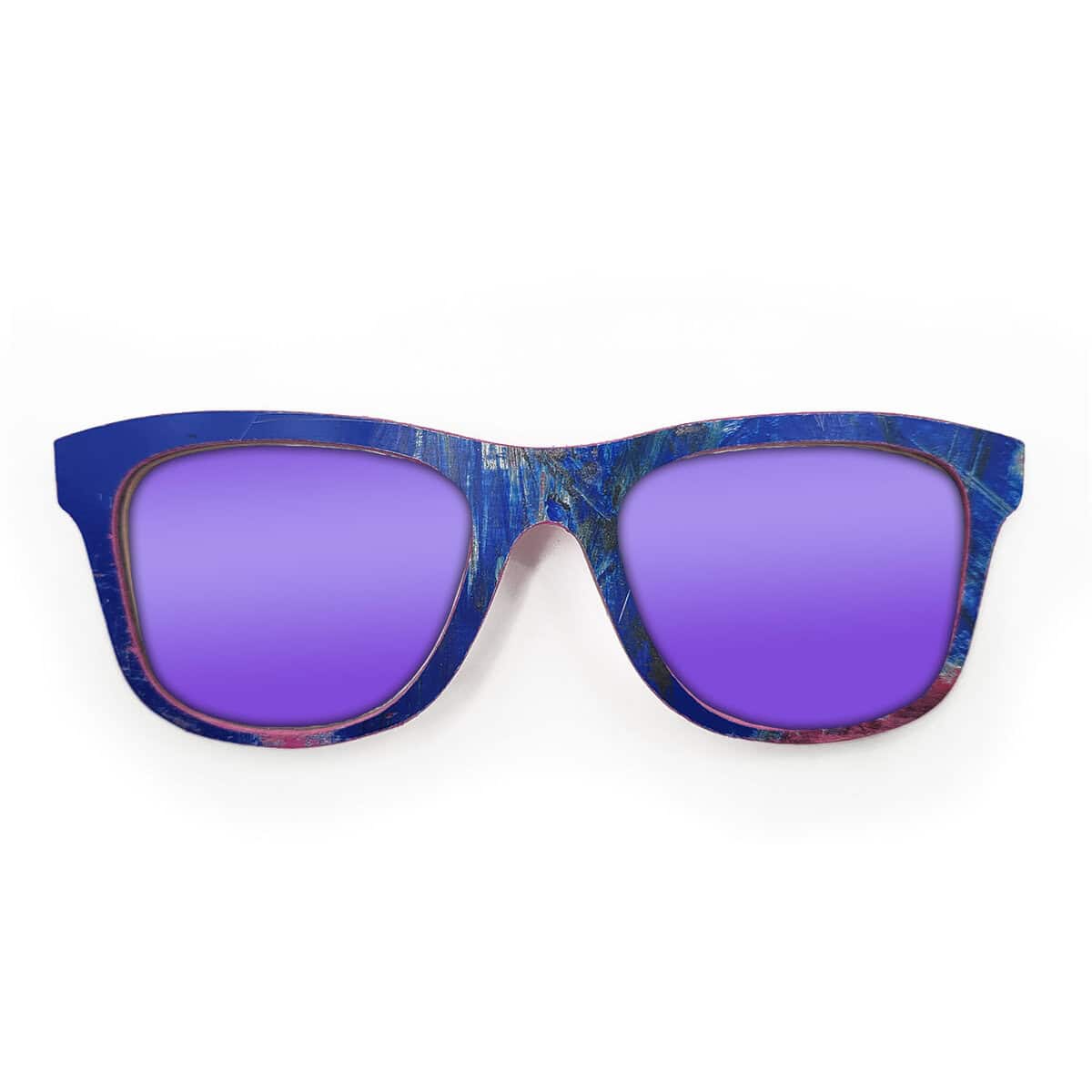 Wayfarer Style Recycled Wooden Skateboard Glasses (Large) - Image 2