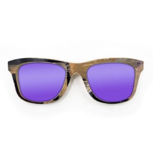 Wayfarer Style Recycled Wooden Skateboard Glasses (Large)