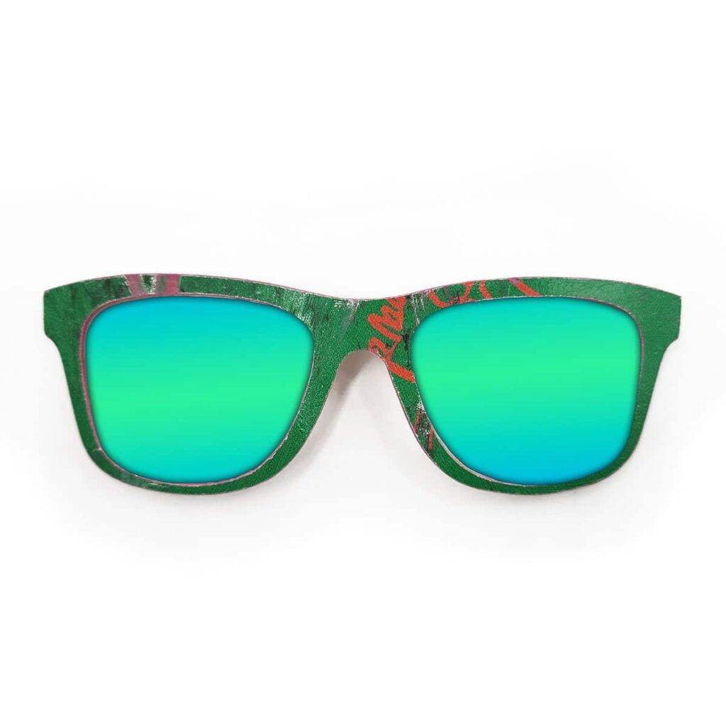 Wayfarer Style Recycled Wooden Skateboard Glasses