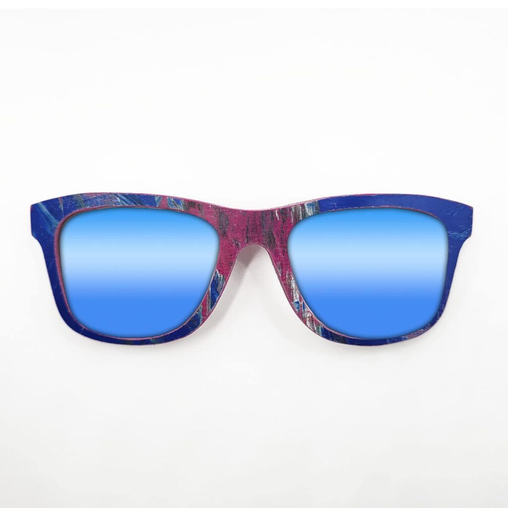 Wayfarer Style Recycled Wooden Skateboard Glasses