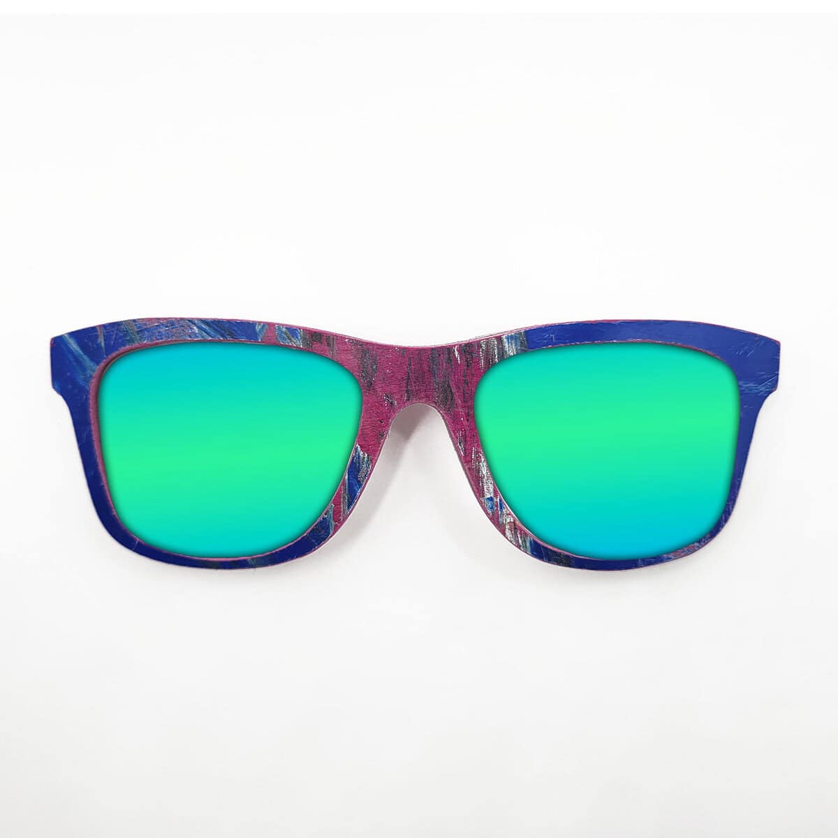 Wayfarer Style Recycled Wooden Skateboard Glasses - Image 3