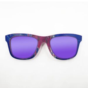 Wayfarer Style Recycled Wooden Skateboard Glasses