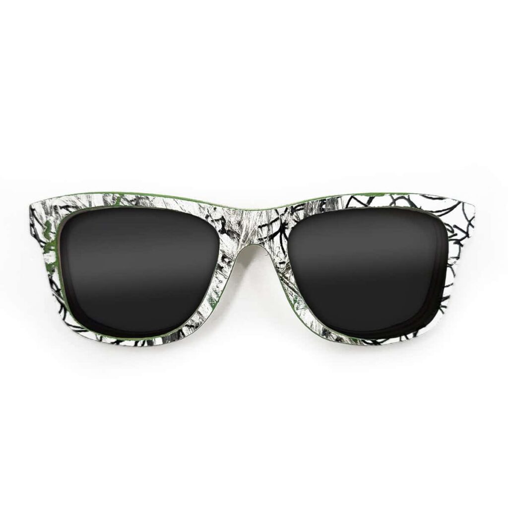 Wayfarer Style Recycled Wooden Skateboard Glasses