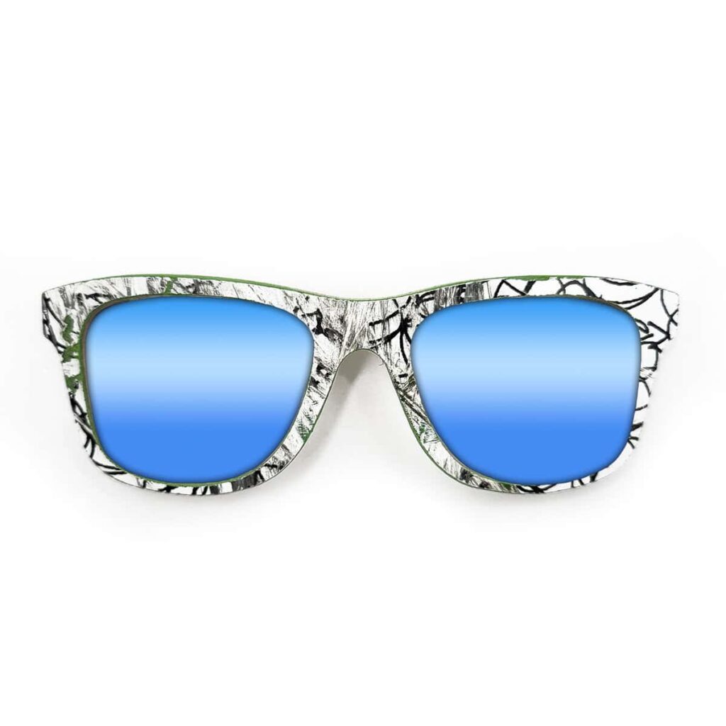 Wayfarer Style Recycled Wooden Skateboard Glasses