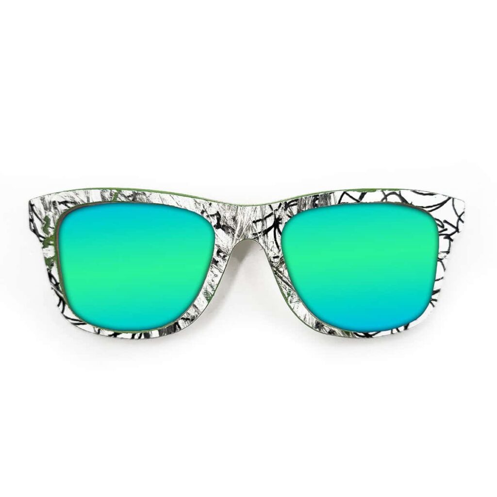 Wayfarer Style Recycled Wooden Skateboard Glasses