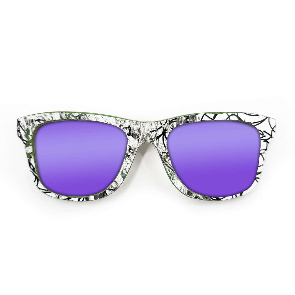 Wayfarer Style Recycled Wooden Skateboard Glasses - Image 2