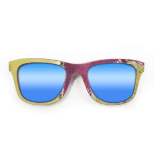 Wayfarer Style Recycled Wooden Skateboard Glasses - Image 3