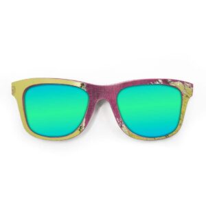 Wayfarer Style Recycled Wooden Skateboard Glasses