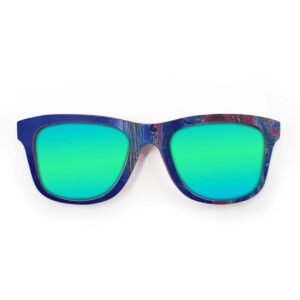 Wayfarer Style Recycled Wooden Skateboard Glasses