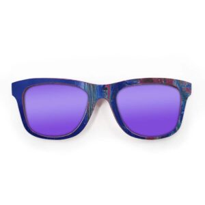 Wayfarer Style Recycled Wooden Skateboard Glasses