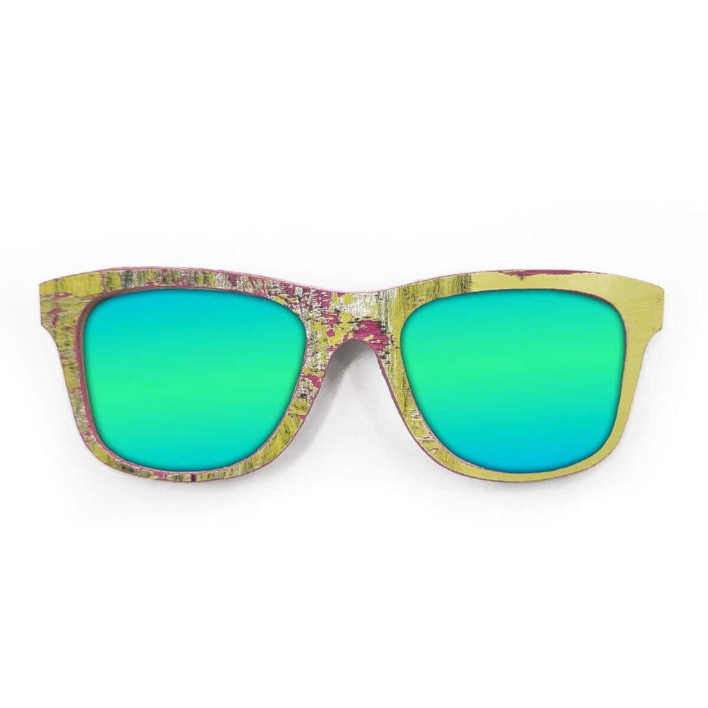 Wayfarer Style Recycled Wooden Skateboard Glasses