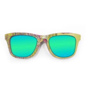Wayfarer Style Recycled Wooden Skateboard Glasses - Image 3