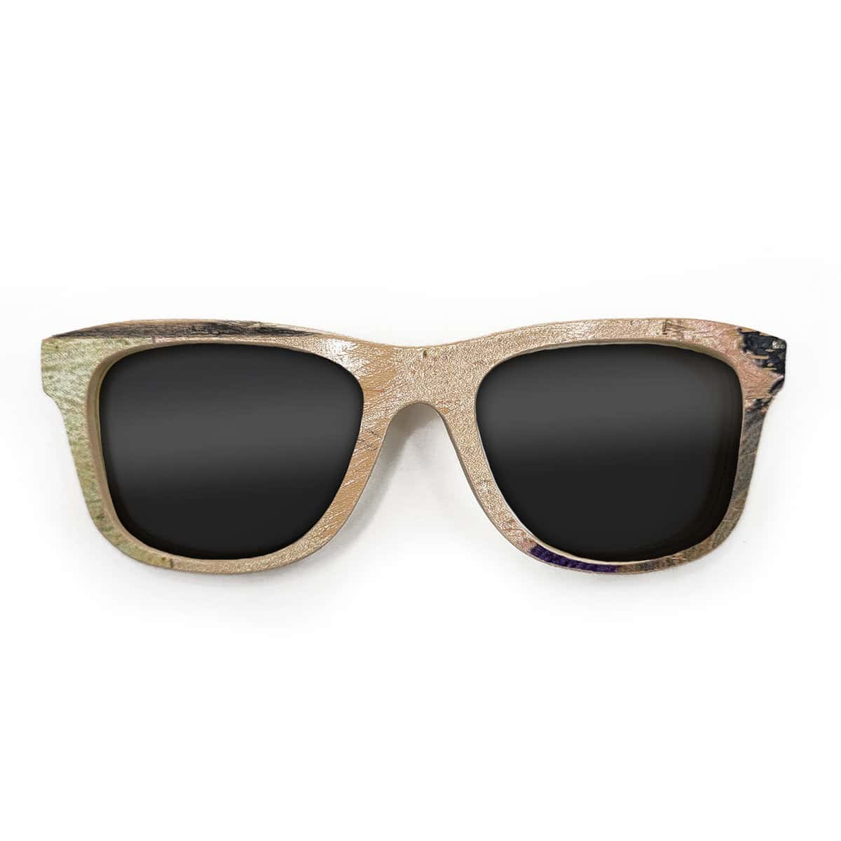 Wayfarer Style Recycled Wooden Skateboard Glasses - Image 1