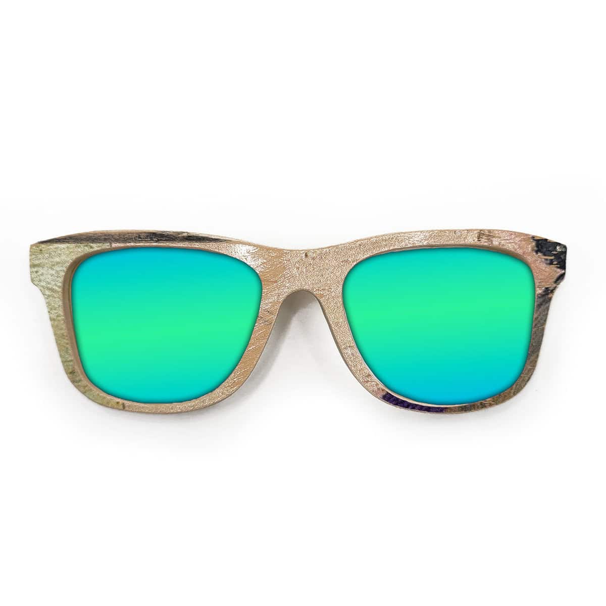 Wayfarer Style Recycled Wooden Skateboard Glasses - Image 3