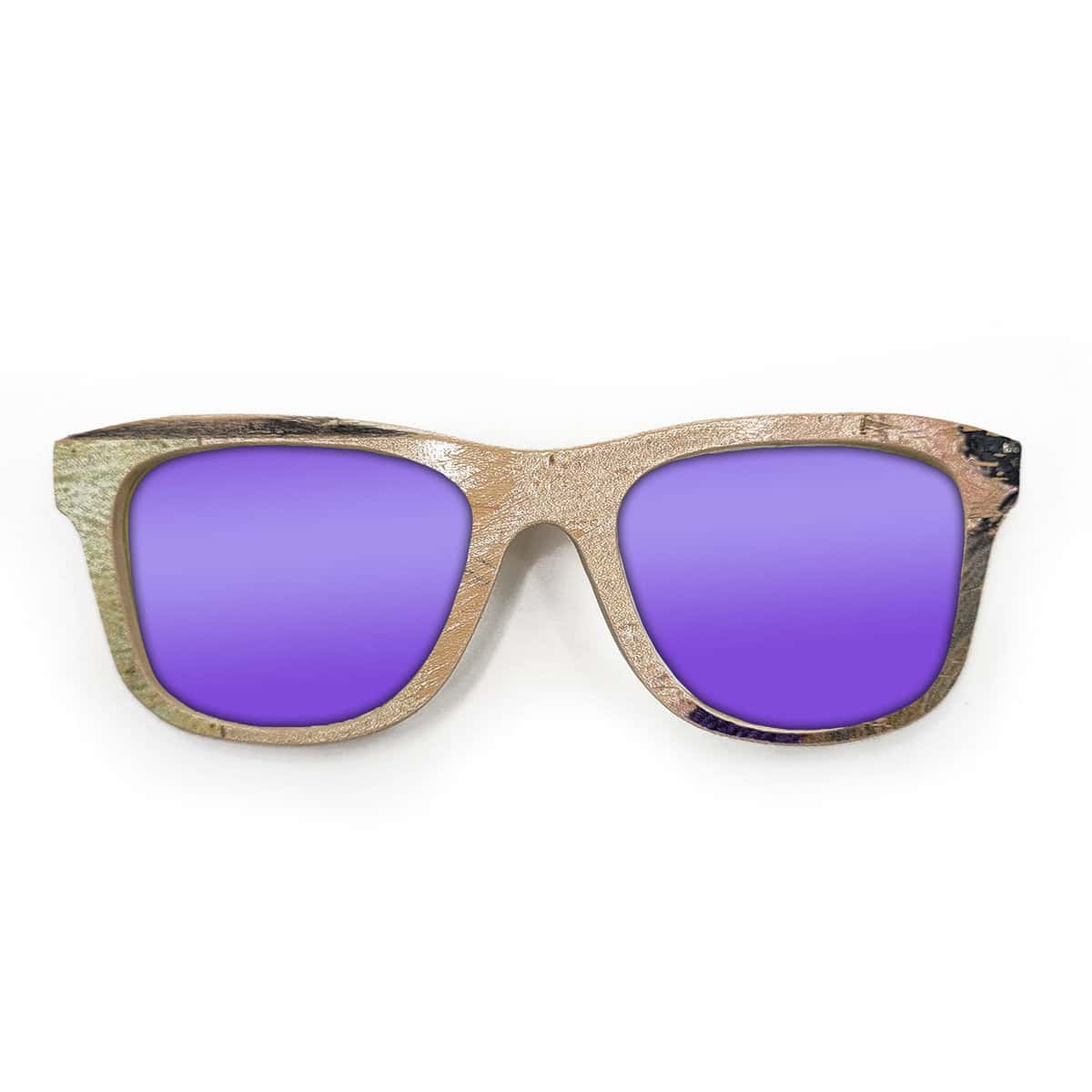 Wayfarer Style Recycled Wooden Skateboard Glasses - Image 2