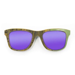 Wayfarer Style Recycled Wooden Skateboard Glasses