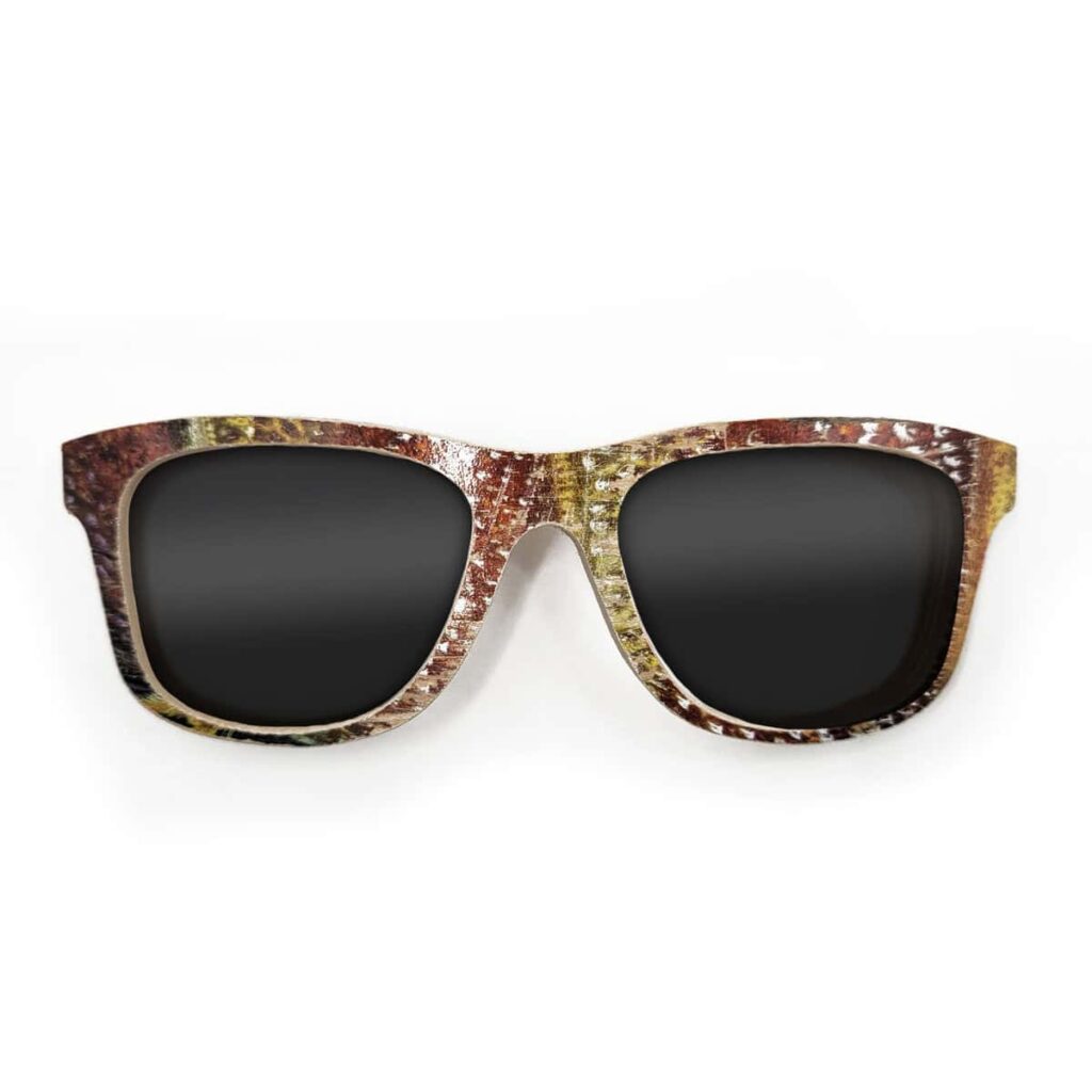 Wayfarer Style Recycled Wooden Skateboard Glasses