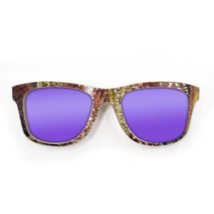 Wayfarer Style Recycled Wooden Skateboard Glasses