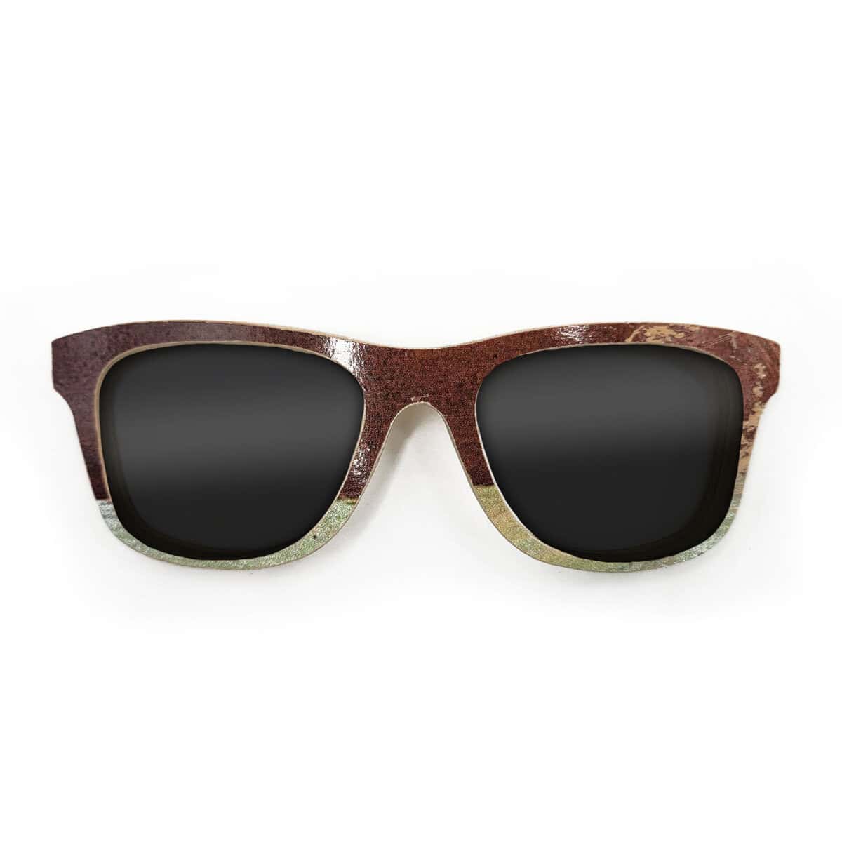 Wayfarer Style Recycled Wooden Skateboard Glasses - Image 1