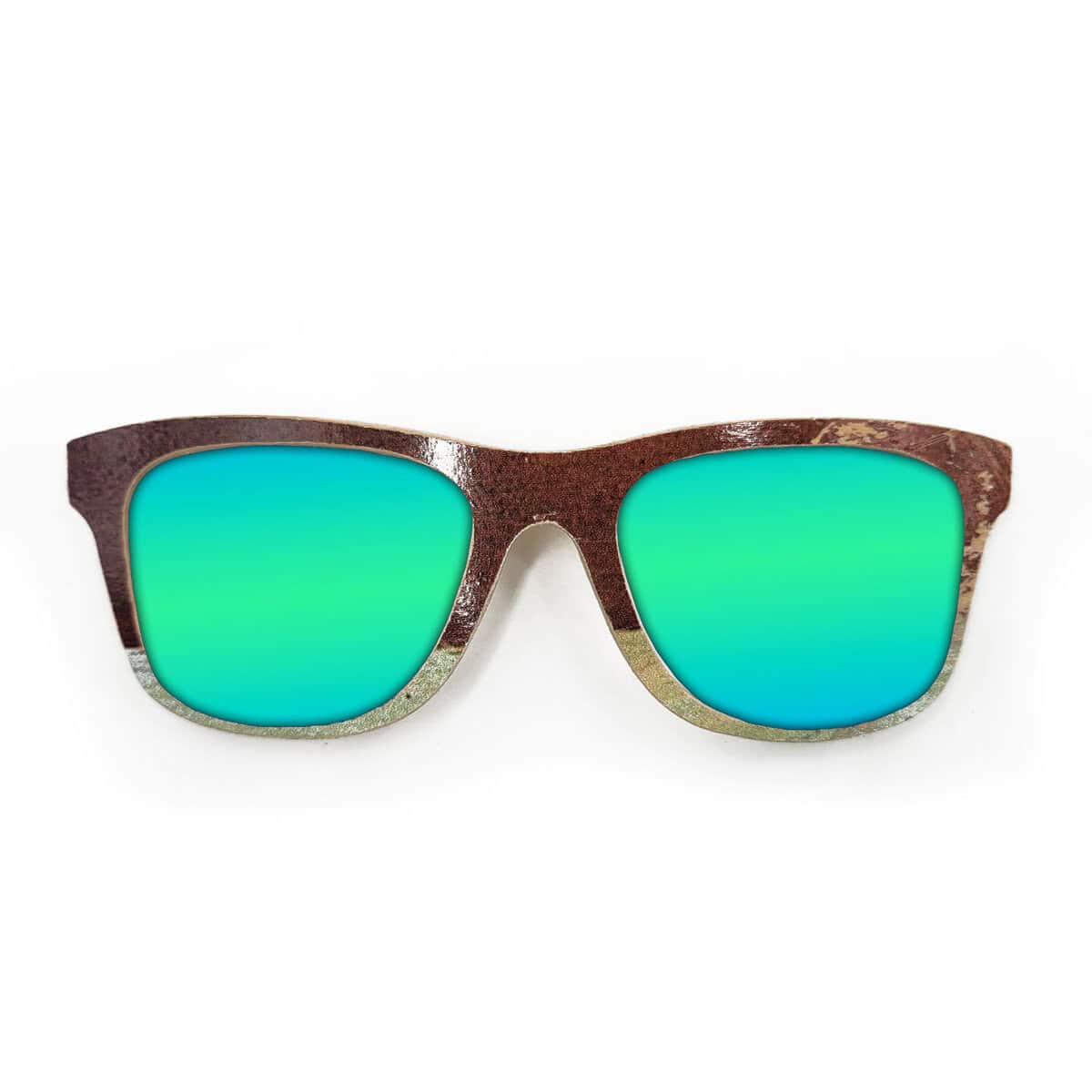 Wayfarer Style Recycled Wooden Skateboard Glasses - Image 3