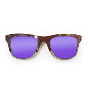 Wayfarer Style Recycled Wooden Skateboard Glasses