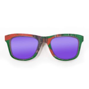 Wayfarer Style Recycled Wooden Skateboard Glasses