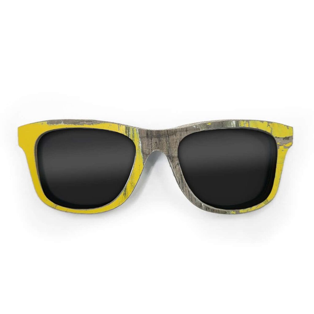 Wayfarer Style Recycled Wooden Skateboard Glasses