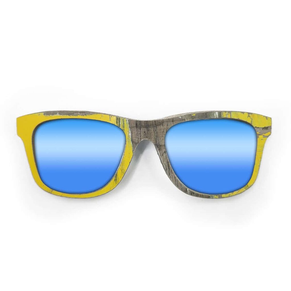 Wayfarer Style Recycled Wooden Skateboard Glasses