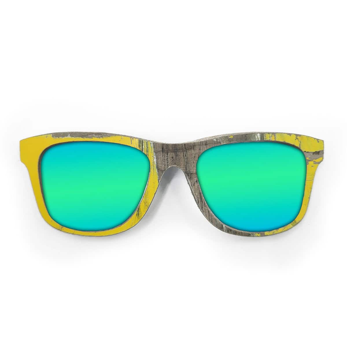 Wayfarer Style Recycled Wooden Skateboard Glasses - Image 3