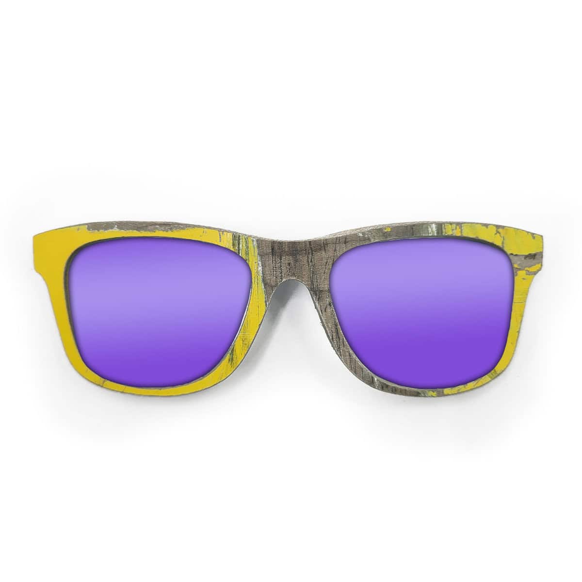 Wayfarer Style Recycled Wooden Skateboard Glasses - Image 2