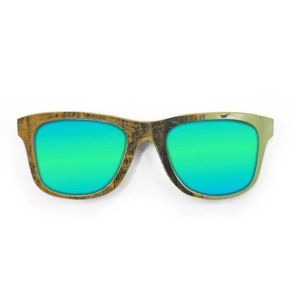 Wayfarer Style Recycled Wooden Skateboard Glasses