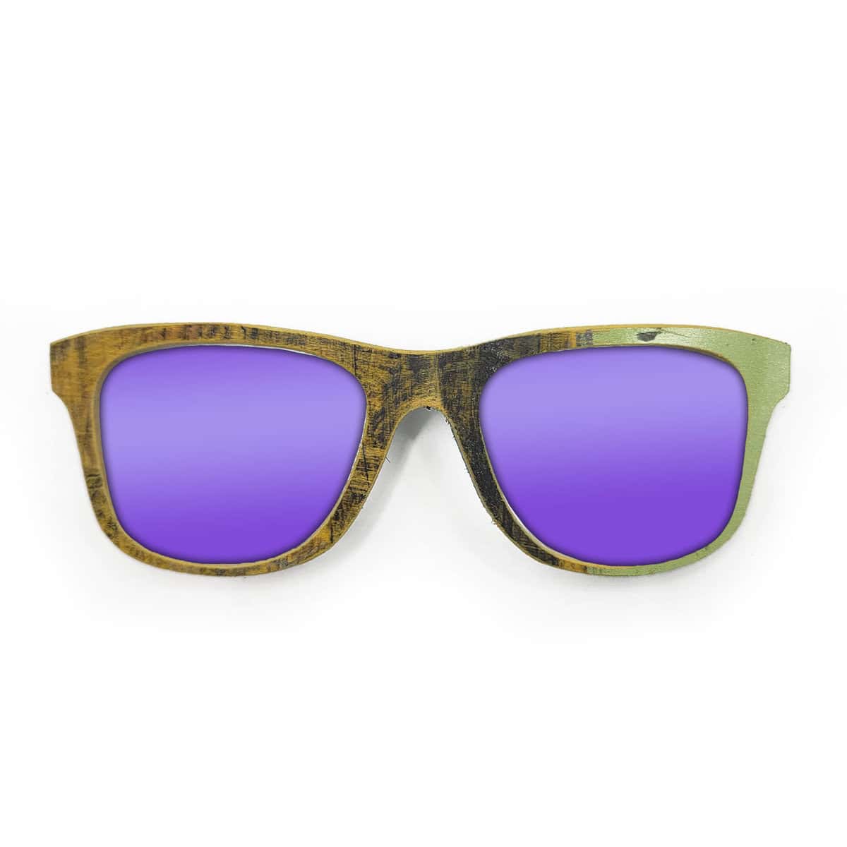 Wayfarer Style Recycled Wooden Skateboard Glasses - Image 2